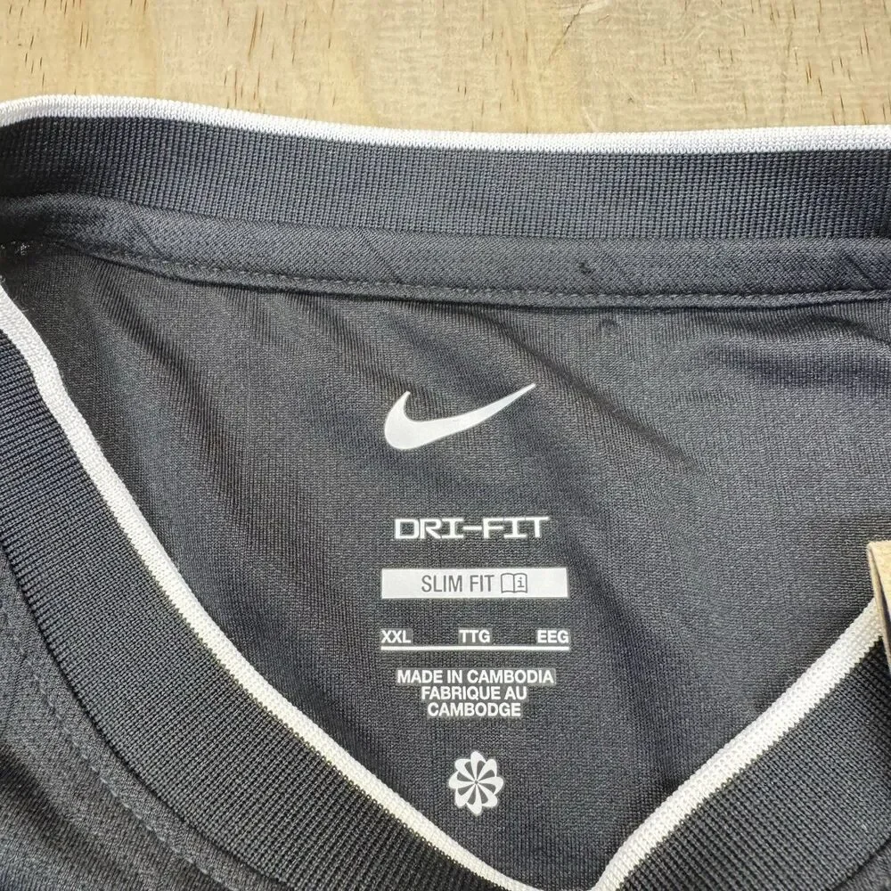 NEW Nike Dri-FIT Soccer Referee Jersey Shirt SLIM Fit Black 2XL Mens DH8027-010 - Picture 8 of 14